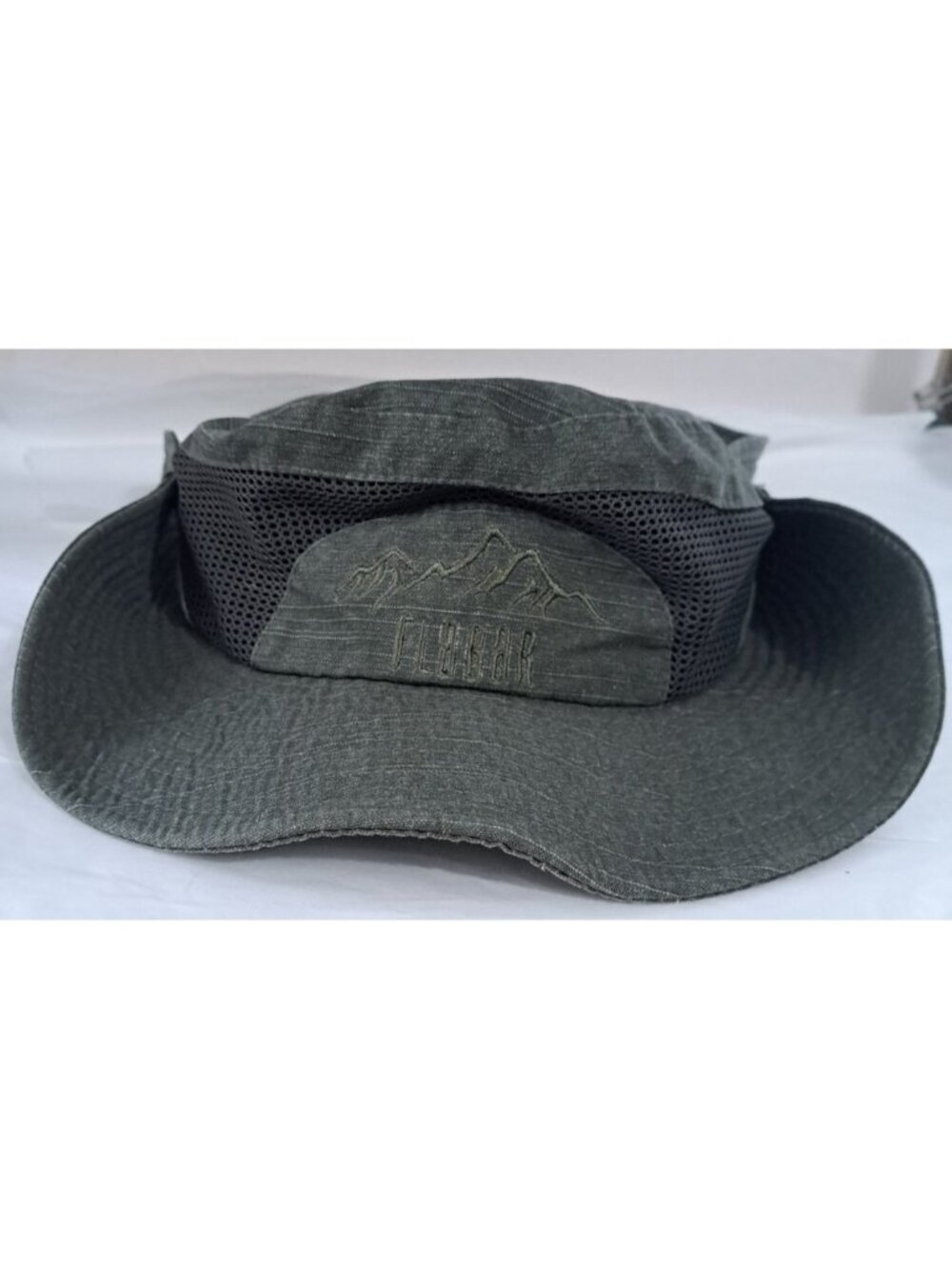 Flabar Men's Cotton Hiking/Outdoor Mesh Panel Brim Olive Green Hat